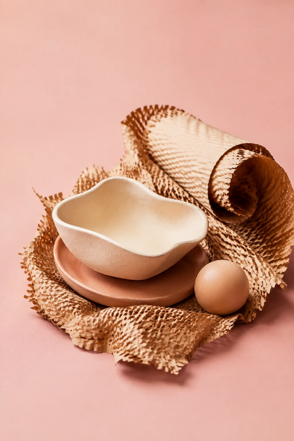 Plates arranged with protective wrapping